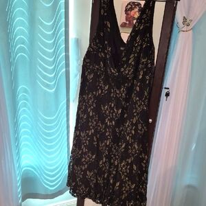 Glamour Black and Gold Midi Dress